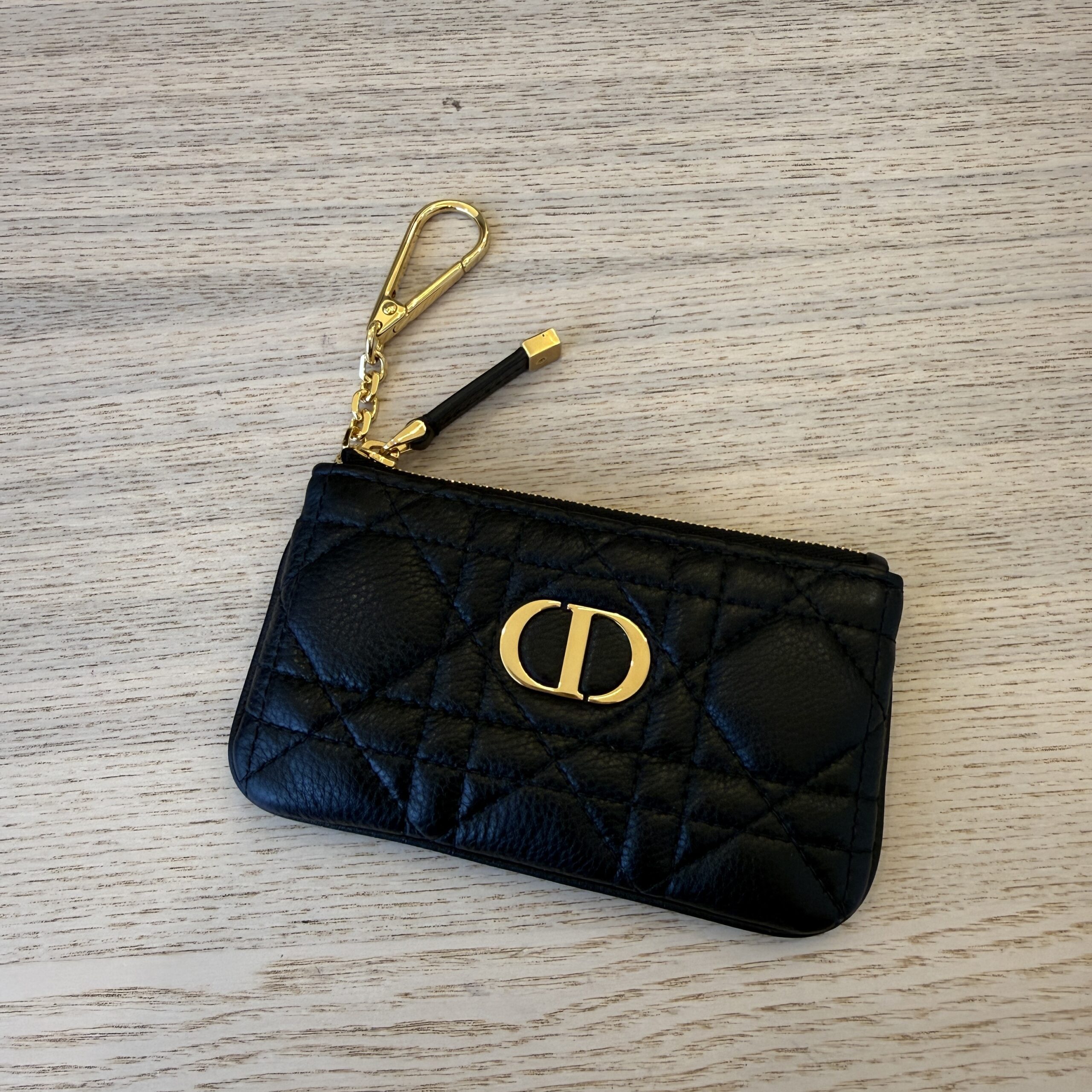 Christian Dior Caro Myrte Zipped Key Case Black