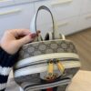 Gucci GG Supreme Monogram Calfskin Web Small Ophidia Day Backpack Beige Ebony New Acero