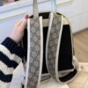 Gucci GG Supreme Monogram Calfskin Web Small Ophidia Day Backpack Beige Ebony New Acero