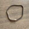 Tateossian London Pop Sleek Box Chain Bracelet Rhodium Plated Silver Men's