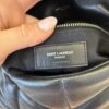 Saint Laurent (YSL) Lambskin Quilted Small Loulou Puffer Monogram Chain Satchel Black