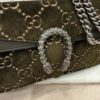 Gucci Velvet Moon Calfskin Crystal GG Monogram Small Dionysus Shoulder Bag Dark Olive Rose Gold