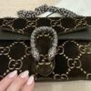 Gucci Velvet Moon Calfskin Crystal GG Monogram Small Dionysus Shoulder Bag Dark Olive Rose Gold