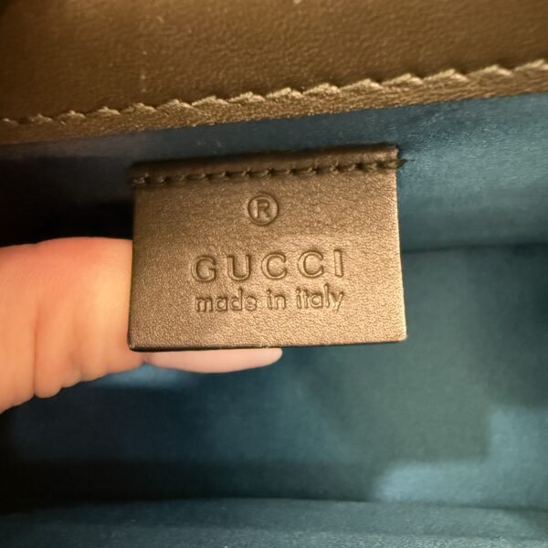 Gucci Velvet Moon Calfskin Crystal GG Monogram Small Dionysus Shoulder Bag Dark Olive Rose Gold