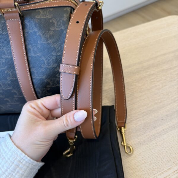 Celine Large Boston in Triomphe Canvas and Calfskin