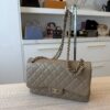 Chanel Caviar Quilted Jumbo Double Flap Black Gold Hardware Dark Taupe
