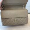 Chanel Caviar Quilted Jumbo Double Flap Black Gold Hardware Dark Taupe