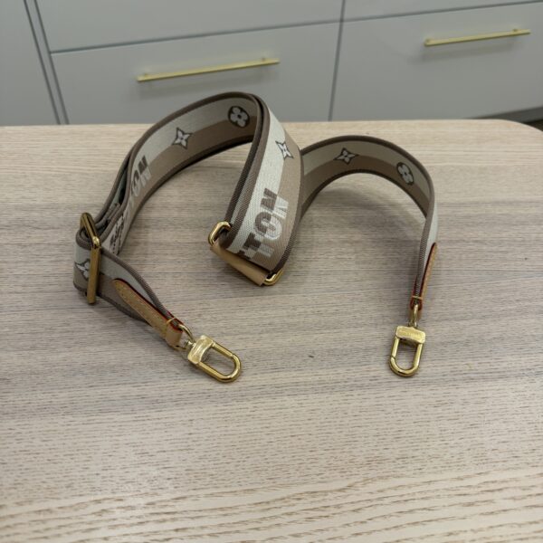 Louis Vuitton Jacquard Shoulder Strap Black White Beige