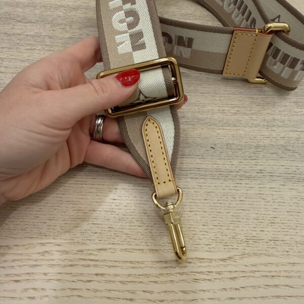 Louis Vuitton Jacquard Shoulder Strap Black White Beige