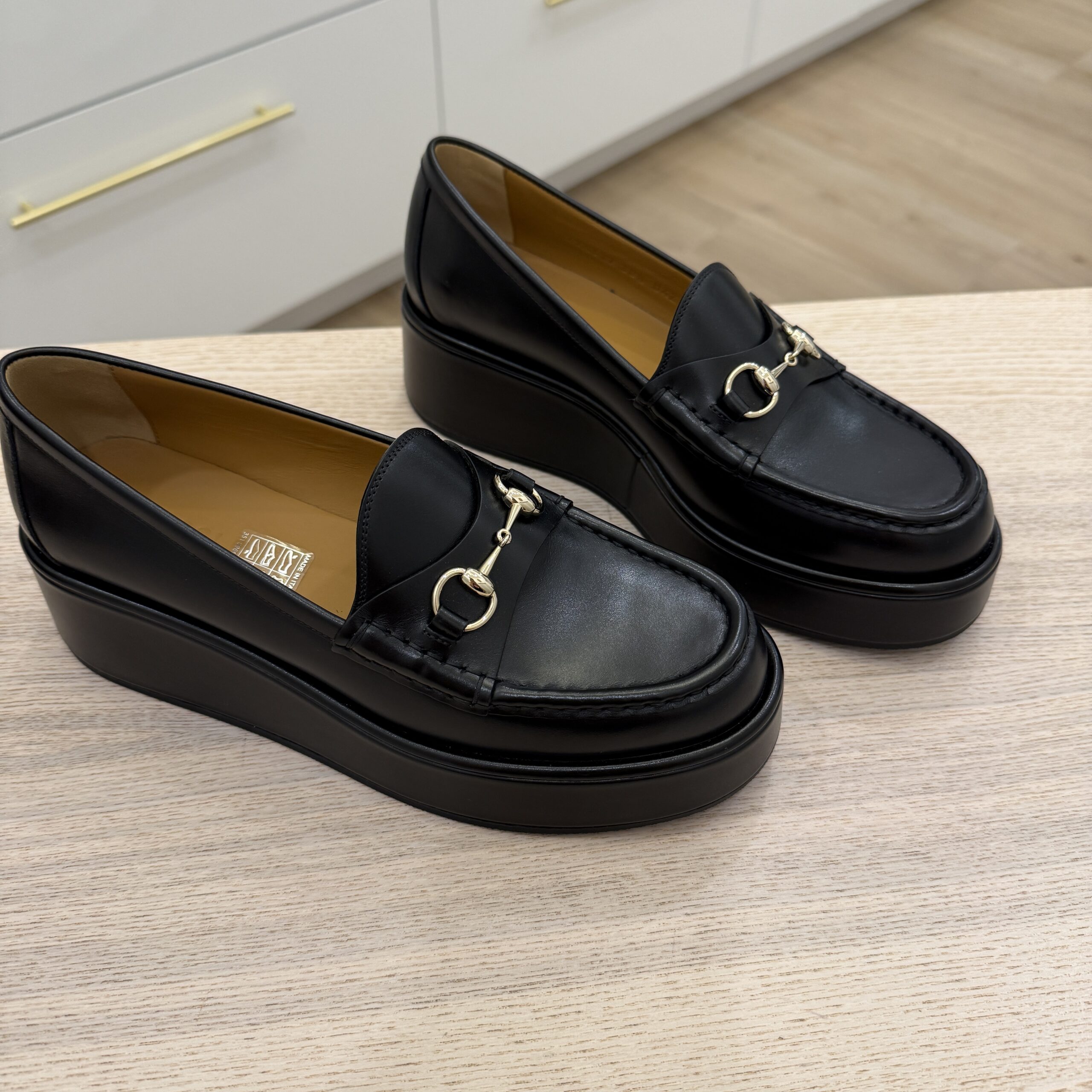 Gucci Leather Horsebit Flatform Loafer Size 38.5