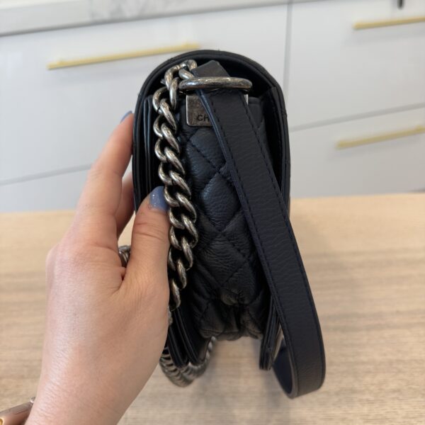 Chanel Calfskin New Medium Boy Reverso Flap Navy