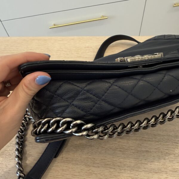 Chanel Calfskin New Medium Boy Reverso Flap Navy