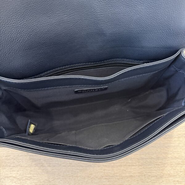 Chanel Calfskin New Medium Boy Reverso Flap Navy