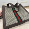 Gucci GG Supreme Monogram Web Large Ophidia Vertical Shopping Tote Brown