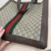 Gucci GG Supreme Monogram Web Large Ophidia Vertical Shopping Tote Brown