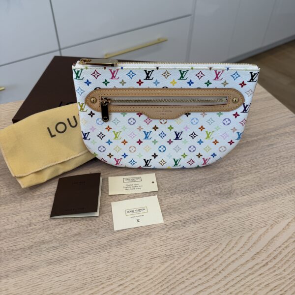 Louis Vuitton Monogram Multicolor Pochette Plate GM White