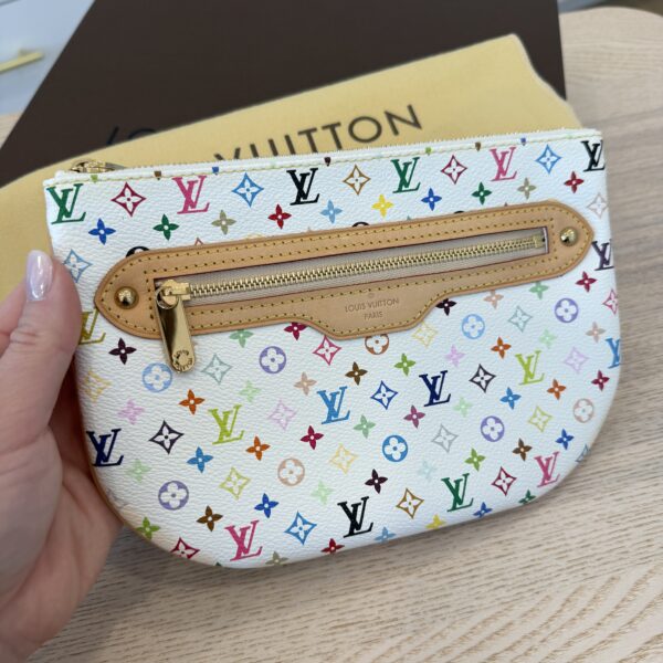Louis Vuitton Monogram Multicolor Pochette Plate GM White
