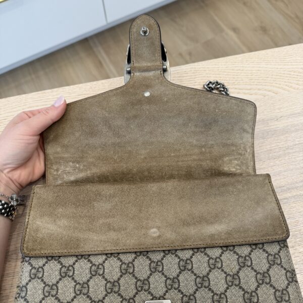 Gucci GG Supreme Monogram Small Dionysus Shoulder Bag Taupe
