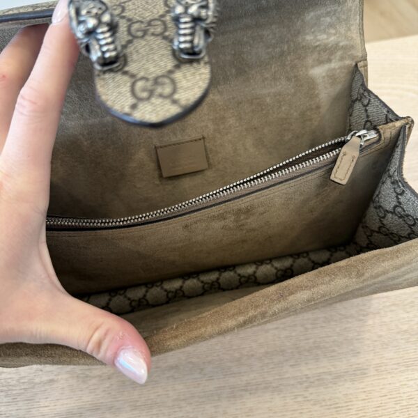 Gucci GG Supreme Monogram Small Dionysus Shoulder Bag Taupe
