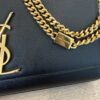 Saint Laurent (YSL) Grain De Poudre Medium Classic Monogram Kate Satchel Black Gold Hardware