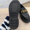 Fendi Vitello Abrasivato Fendigraphy 50mm Loafers 39 Black