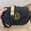 Louis Vuitton Grained Calfskin LV Pont 9 Soft MM Black