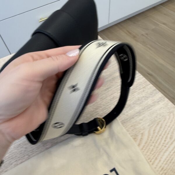 Louis Vuitton Grained Calfskin LV Pont 9 Soft MM Black