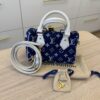 Louis Vuitton Blue/White Monogram Jacquard Velvet Match Speedy Bandouliere 20 Bag
