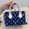 Louis Vuitton Blue/White Monogram Jacquard Velvet Match Speedy Bandouliere 20 Bag