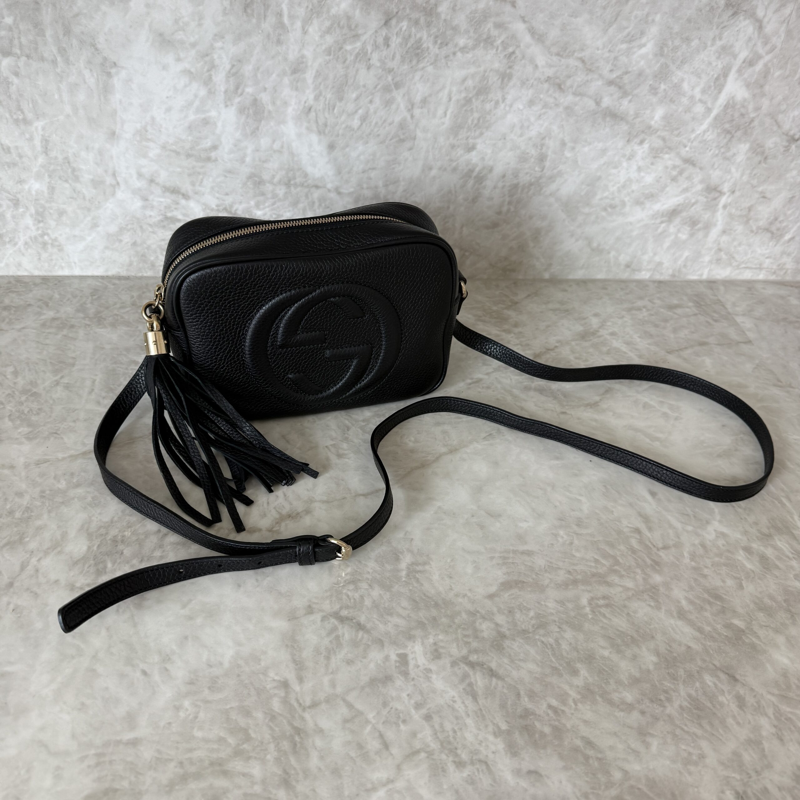 Gucci Calfskin Small Soho Disco Bag Black