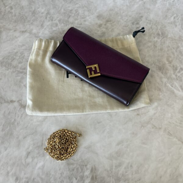 Fendi FF Diamonds Continental Wallet With Chain