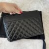 Chanel Caviar Quilted Large Zipped Clutch Black