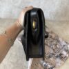 Gucci Textured Calfskin Small Torchon GG Ring Shoulder Bag Black