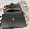 Gucci Textured Calfskin Small Torchon GG Ring Shoulder Bag Black