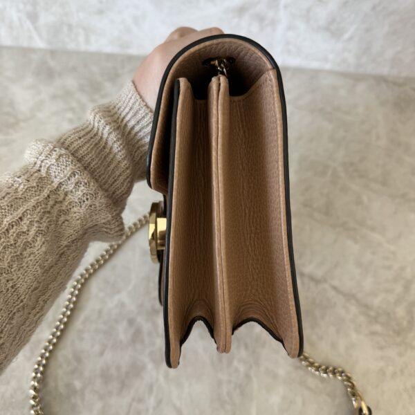 Gucci Dollar Calfskin Small Interlocking G Shoulder Bag Camelia