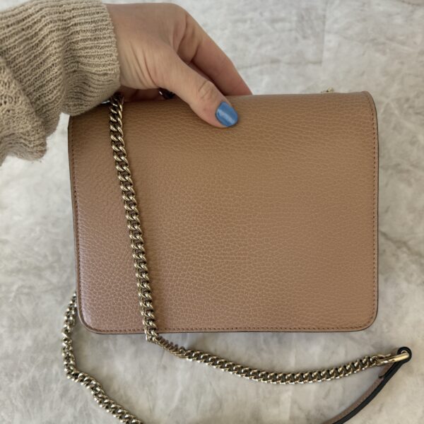 Gucci Dollar Calfskin Small Interlocking G Shoulder Bag Camelia