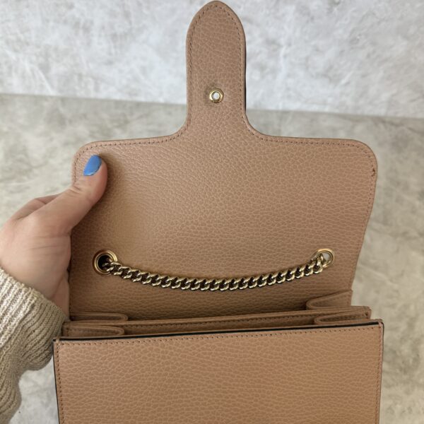 Gucci Dollar Calfskin Small Interlocking G Shoulder Bag Camelia