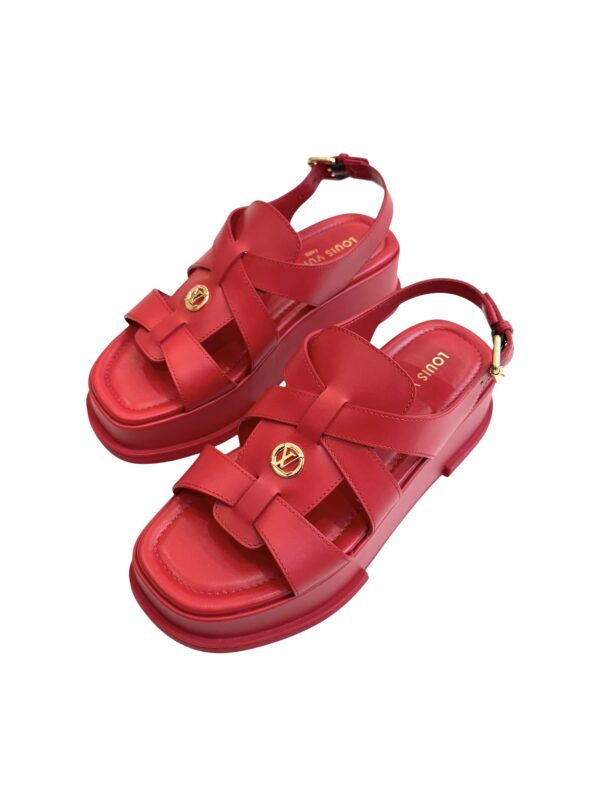 Louis Vuitton Maya Flatform Calfskin Slingback Sandals Womens Size:| IT 39