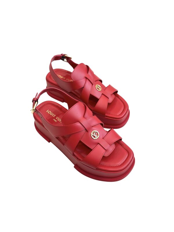 Louis Vuitton Maya Flatform Calfskin Slingback Sandals Womens Size:| IT 39
