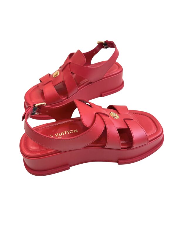 Louis Vuitton Maya Flatform Calfskin Slingback Sandals Womens Size:| IT 39