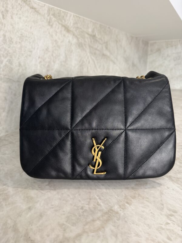 Saint Laurent (YSL) Lambskin Matelasse Monogram Medium Jamie 4.3 Black