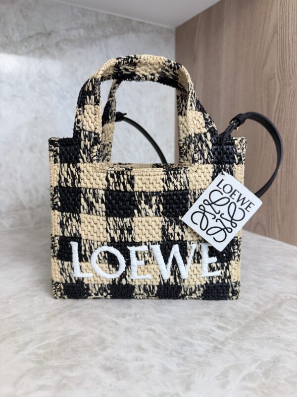 Loewe Paulas Ibiza Logo Convertible Tote Raffia Mini