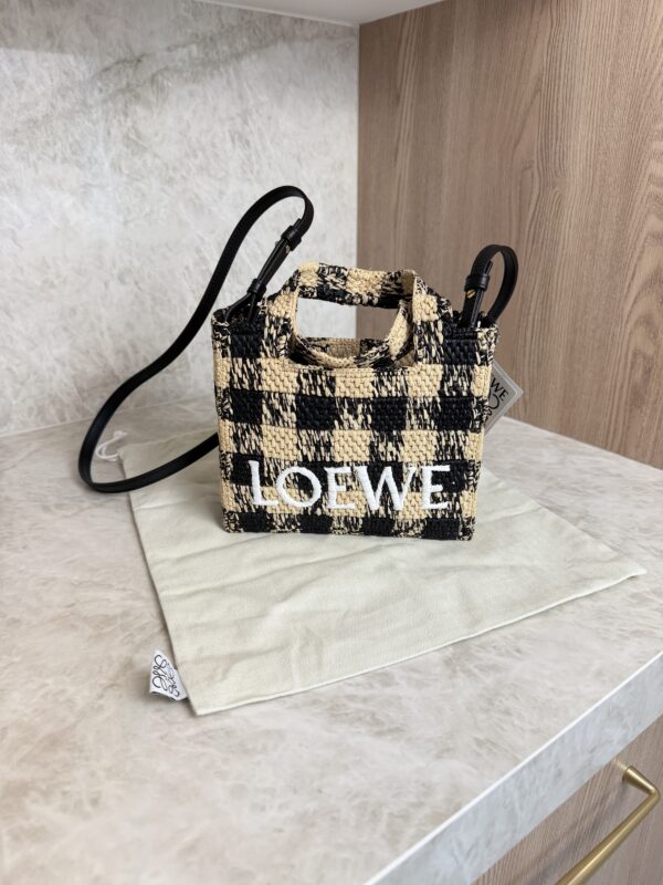 Loewe Paulas Ibiza Logo Convertible Tote Raffia Mini