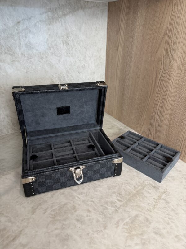 Louis Vuitton Damier Graphite Cufflinks Case Jewelry Case
