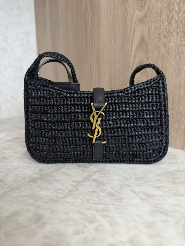 Saint Laurent (YSL) Le 5 a 7 Mini Raffia Noir