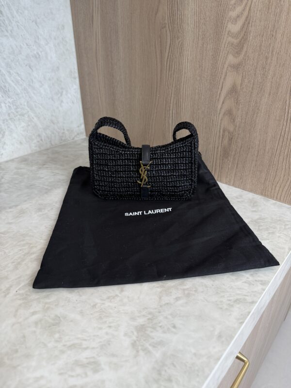 Saint Laurent (YSL) Le 5 a 7 Mini Raffia Noir