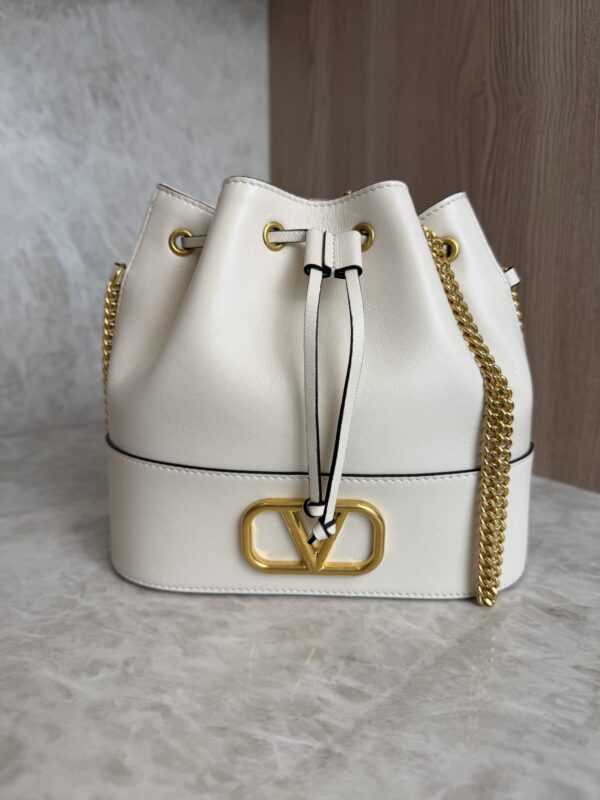 Valentino Garavani Mini Bucket Bag in Nappa with Vlogo Signature Chain