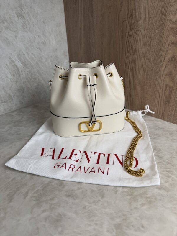 Valentino Garavani Mini Bucket Bag in Nappa with Vlogo Signature Chain