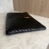 Saint Laurent (YSL) Calfskin Matelasse Chevron Monogram Document Holder Black