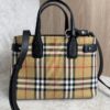 Burberry Goatskin Vintage Check Small Banner Tote Black